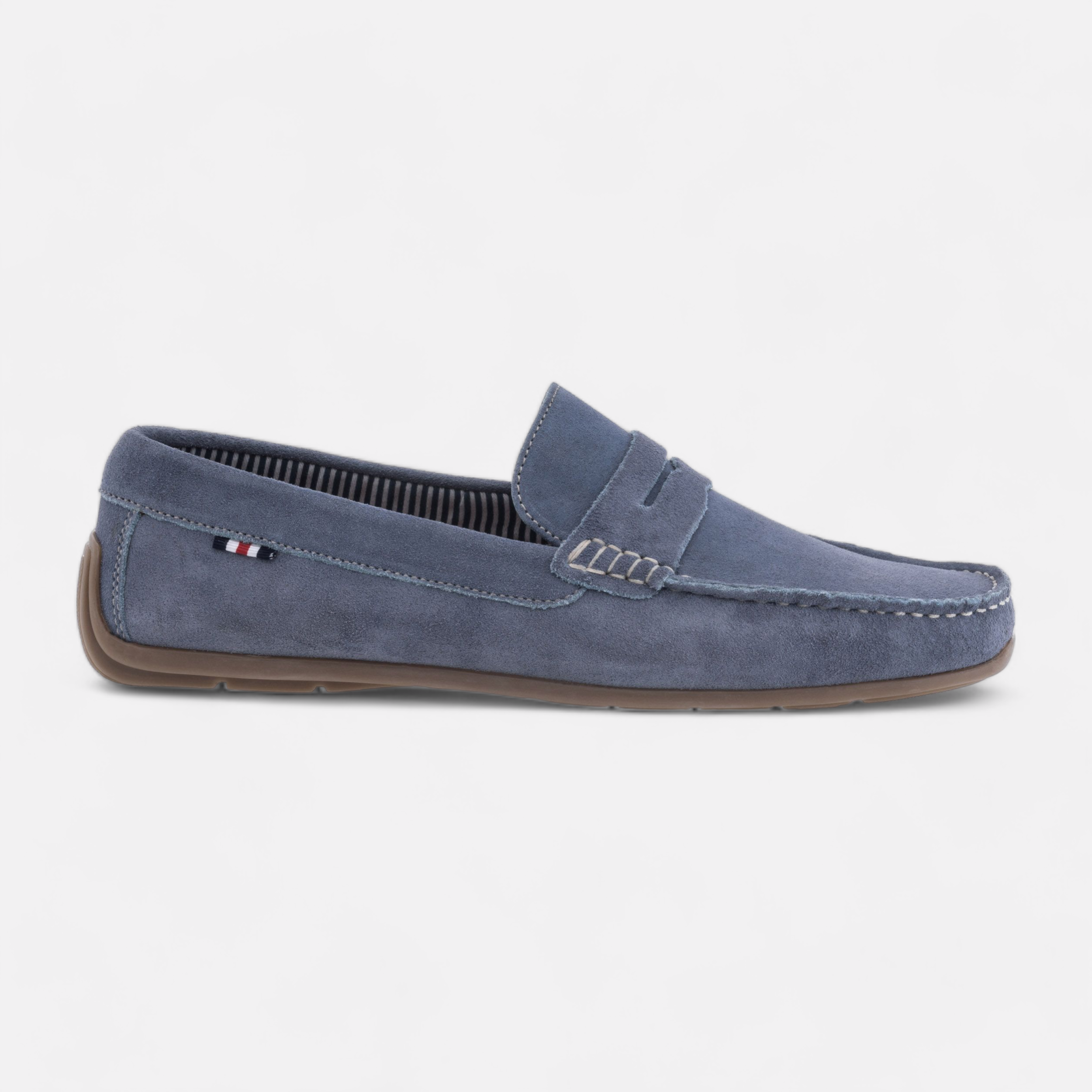 Mocassins Homme en cuir bleu ciel France FR