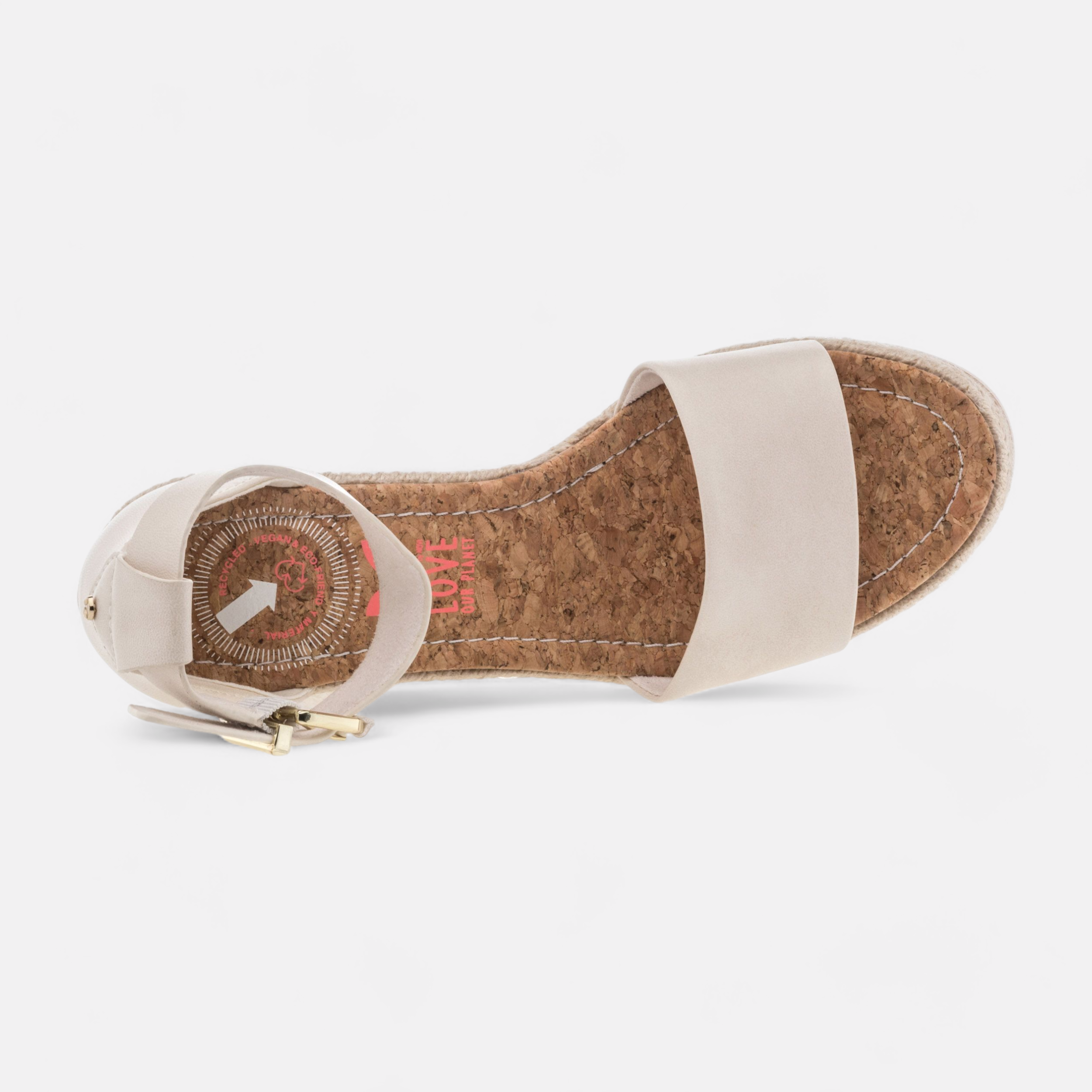 Espadrilles a talon compense Femme ecru France FR