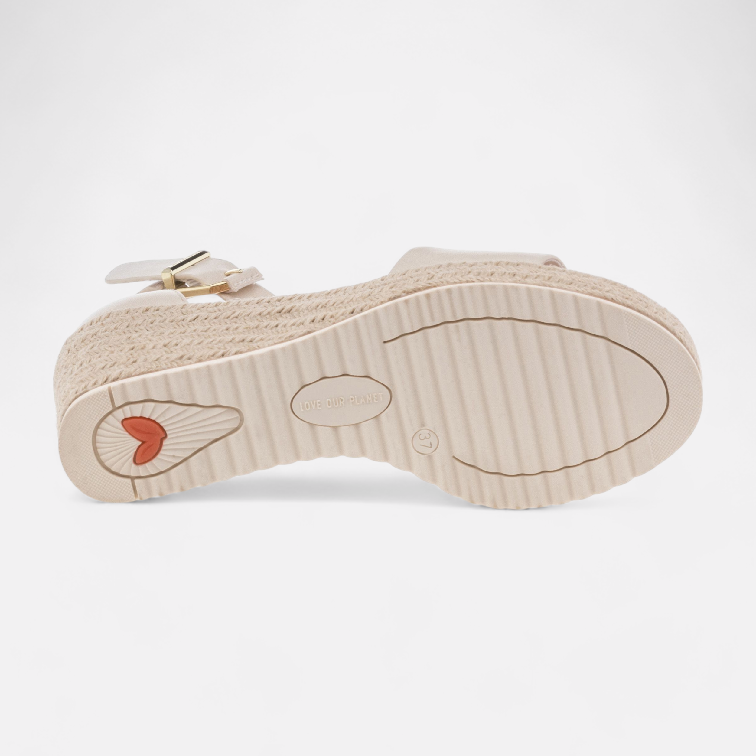 Espadrilles a talon compense Femme ecru France FR