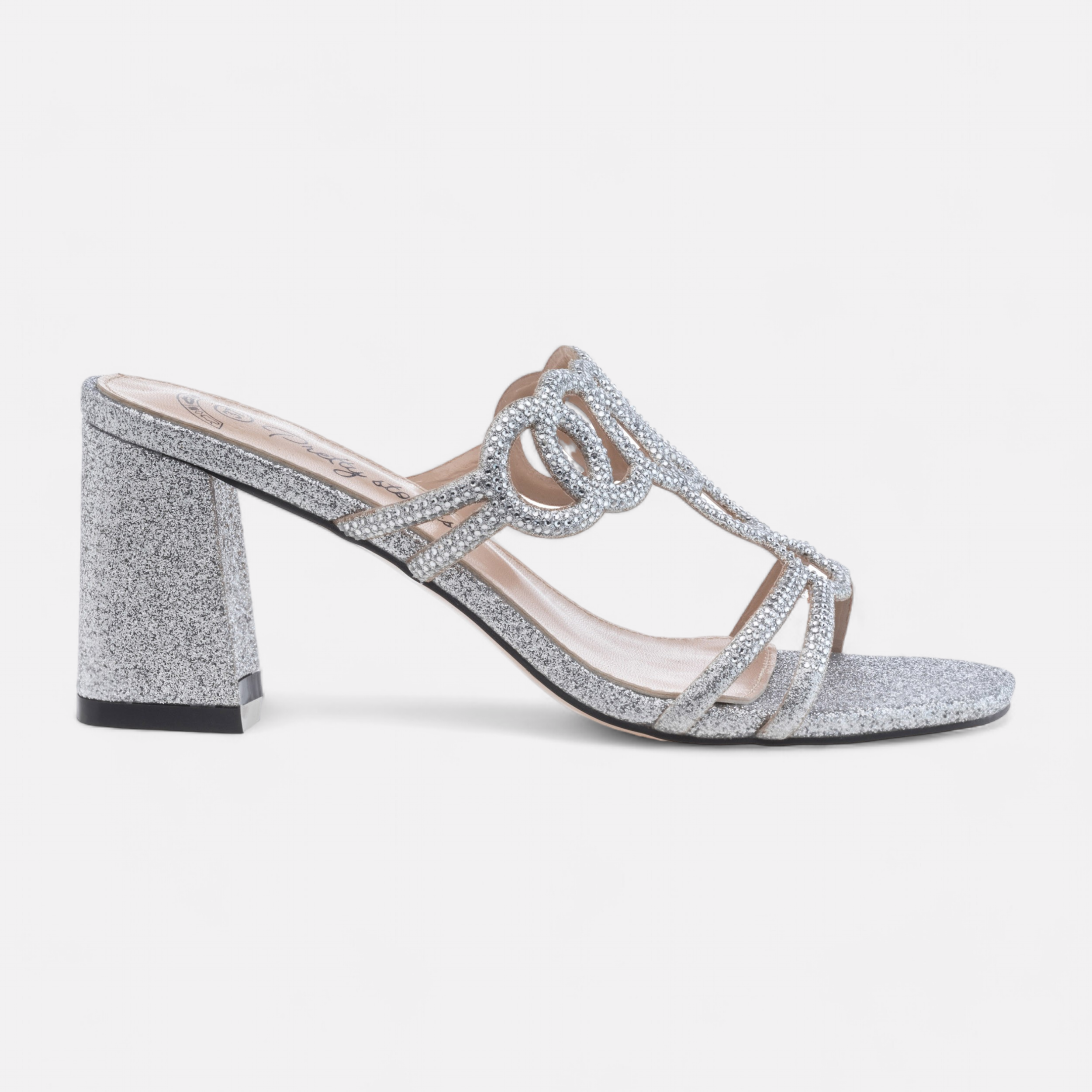 Mules plates a talon Femme argent France FR