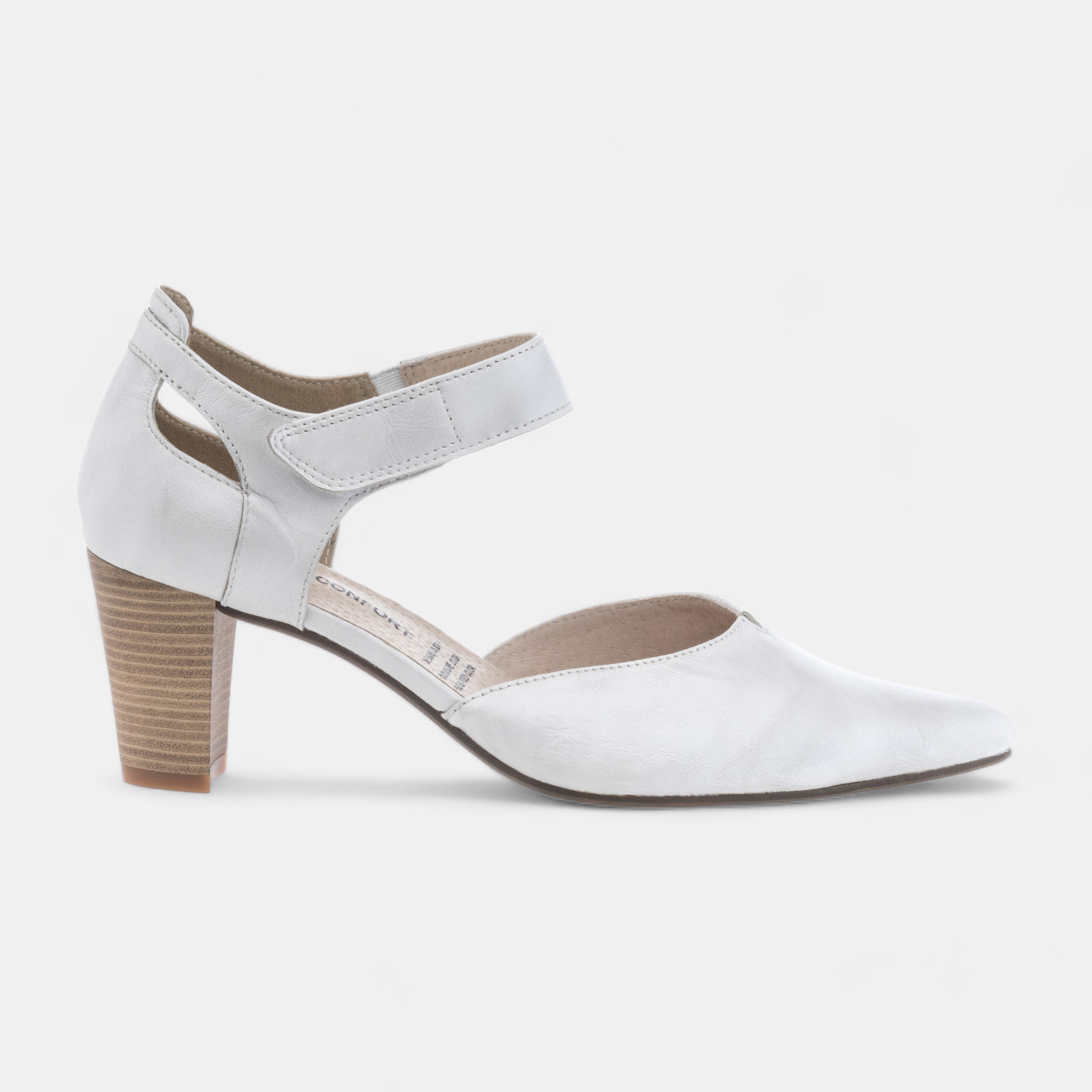 Escarpins pieds sensibles a talon Femme en cuir blanc France FR