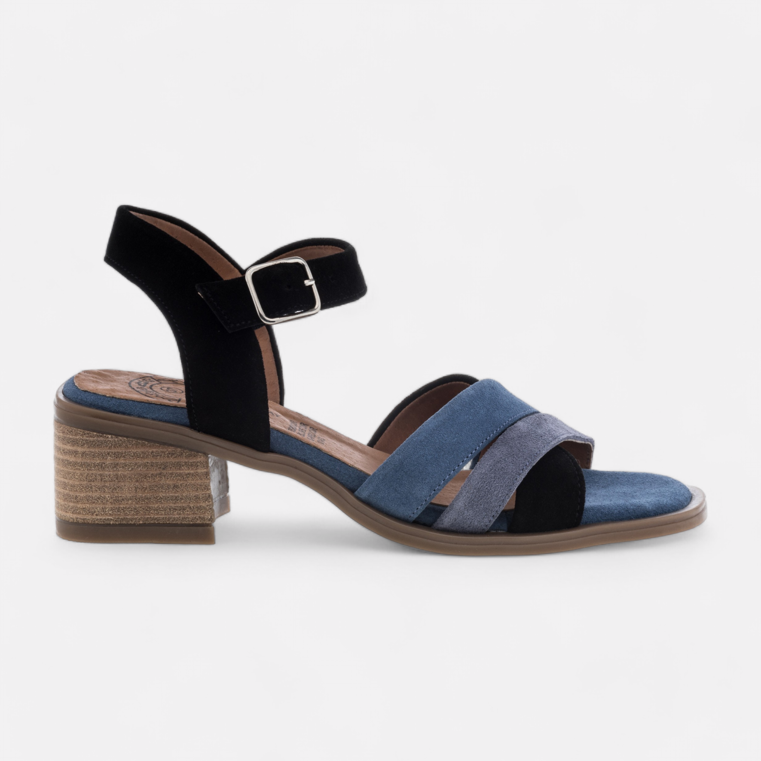 Nu pieds a talon Femme en cuir bleu France FR