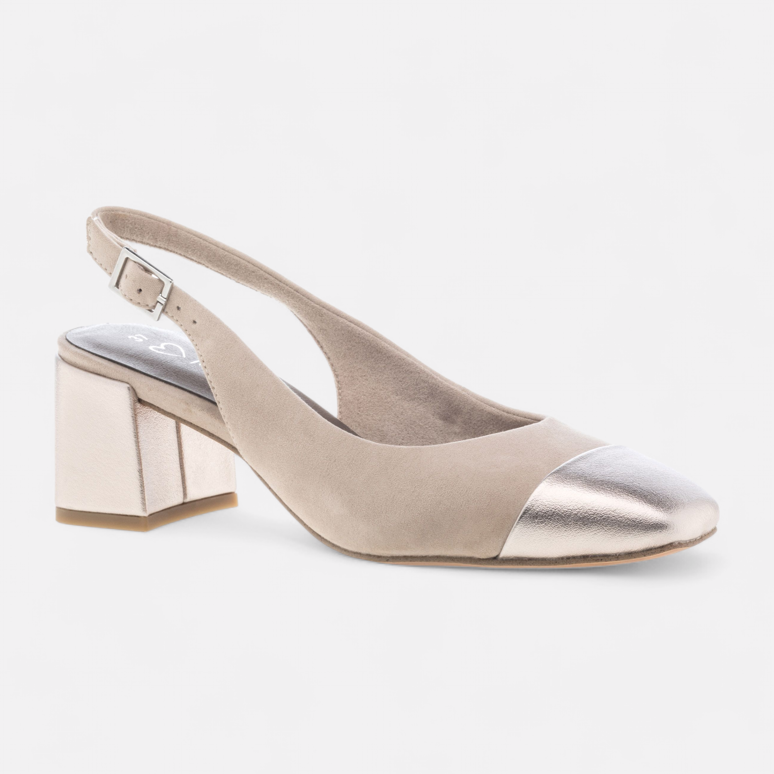 Escarpins avec bride arriere a talon Femme beige France FR