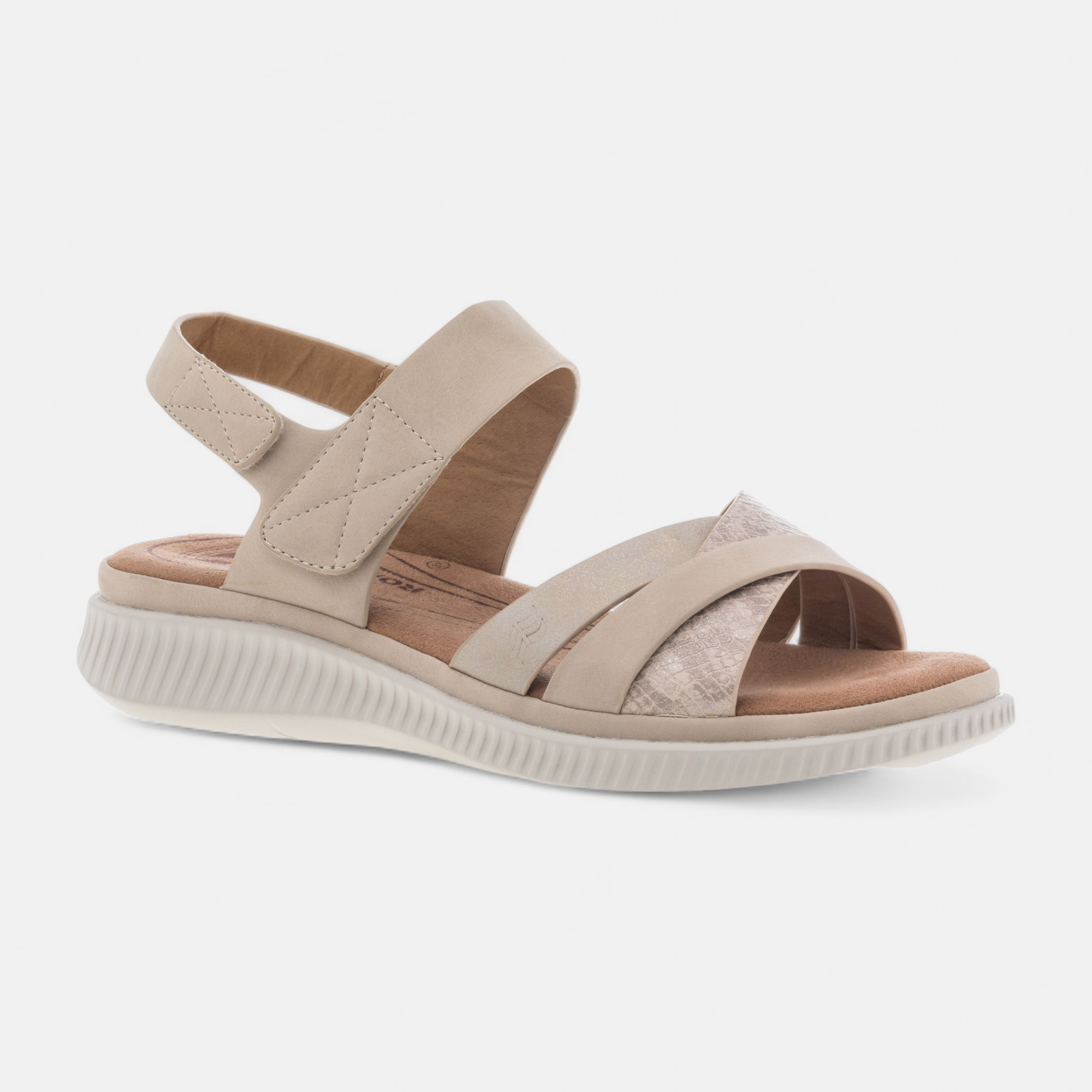 Sandales a talon compense Femme beige France FR