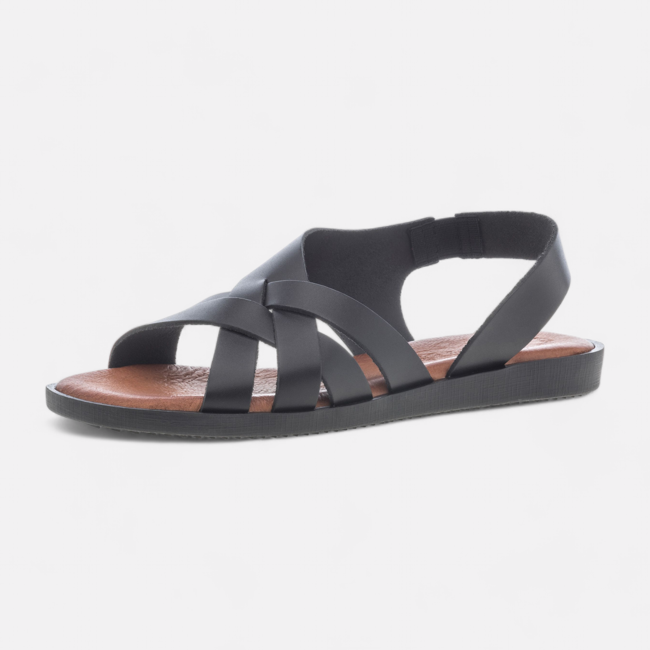 Nu pieds Femme en cuir noir France FR