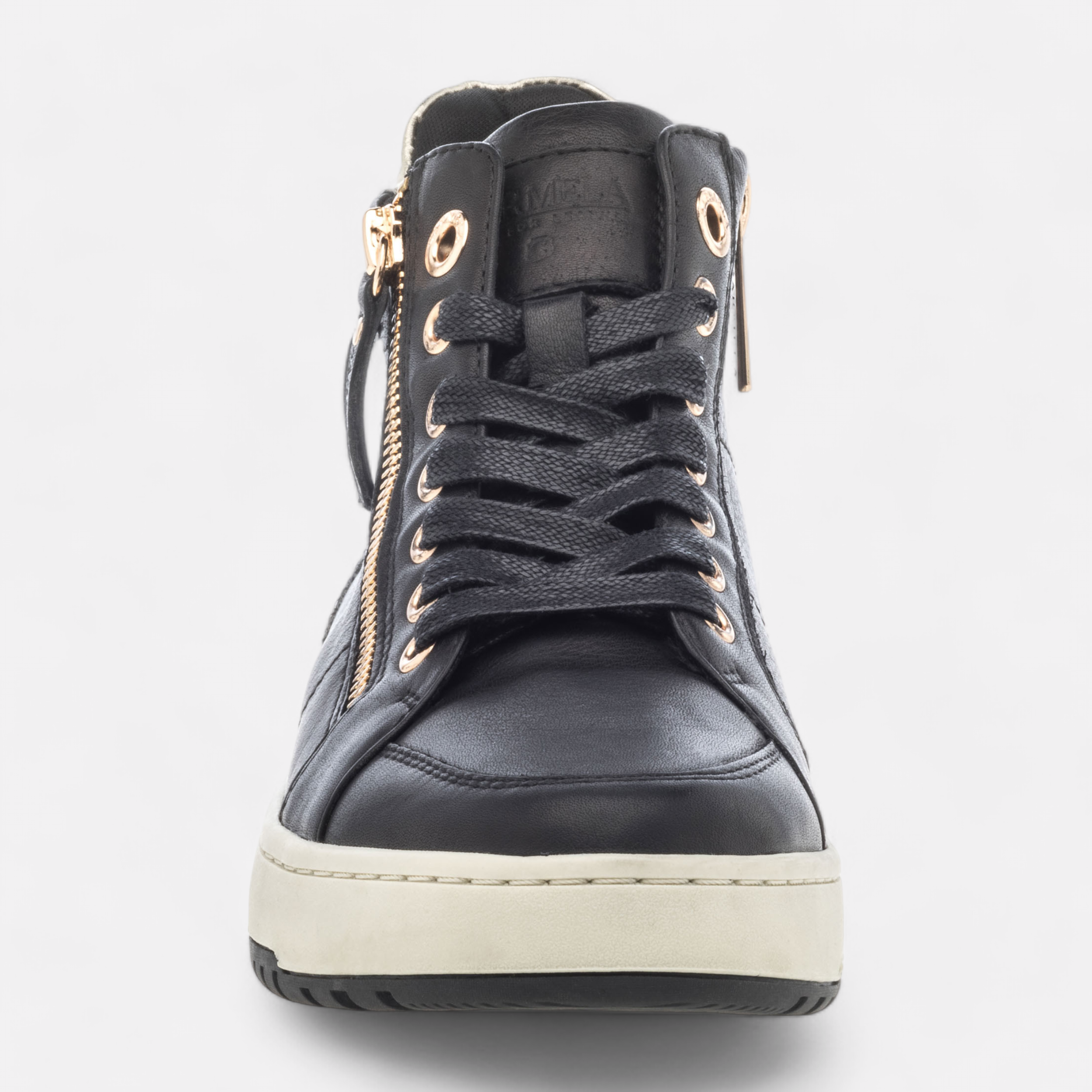Black leather high top trainers womens outlet