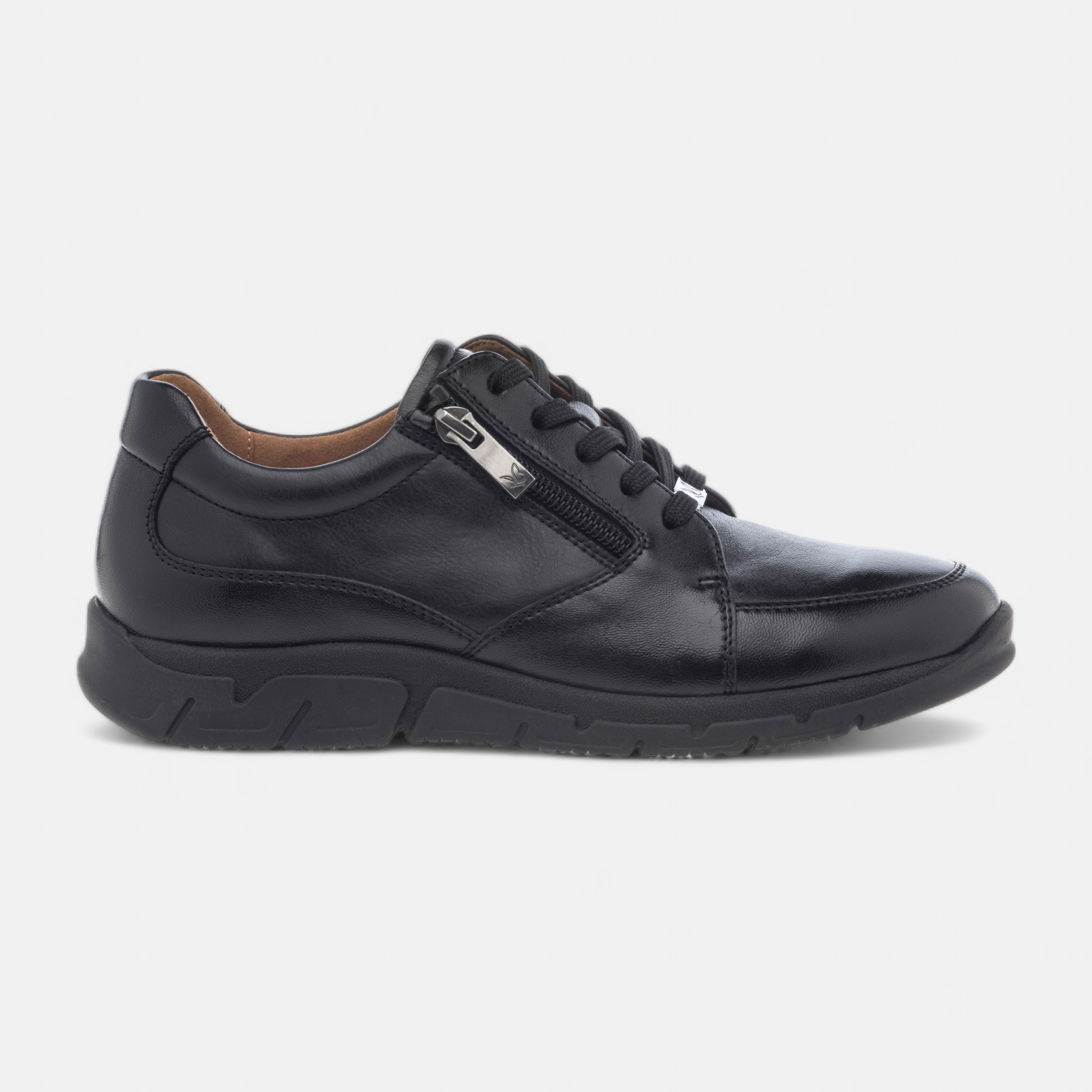 Derbies pieds sensibles a talon compense Femme en cuir noir France FR