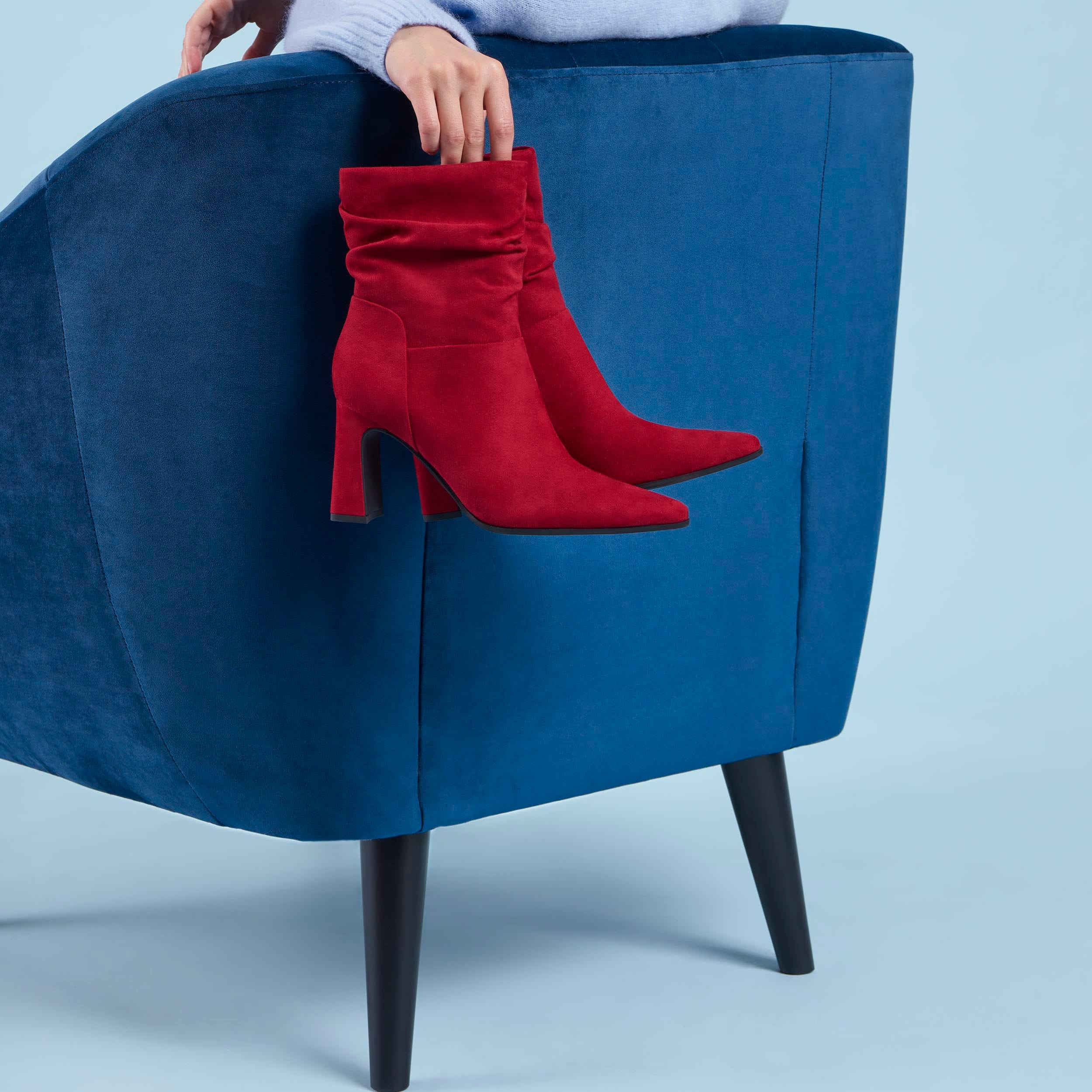 Bottines velours rouge sales