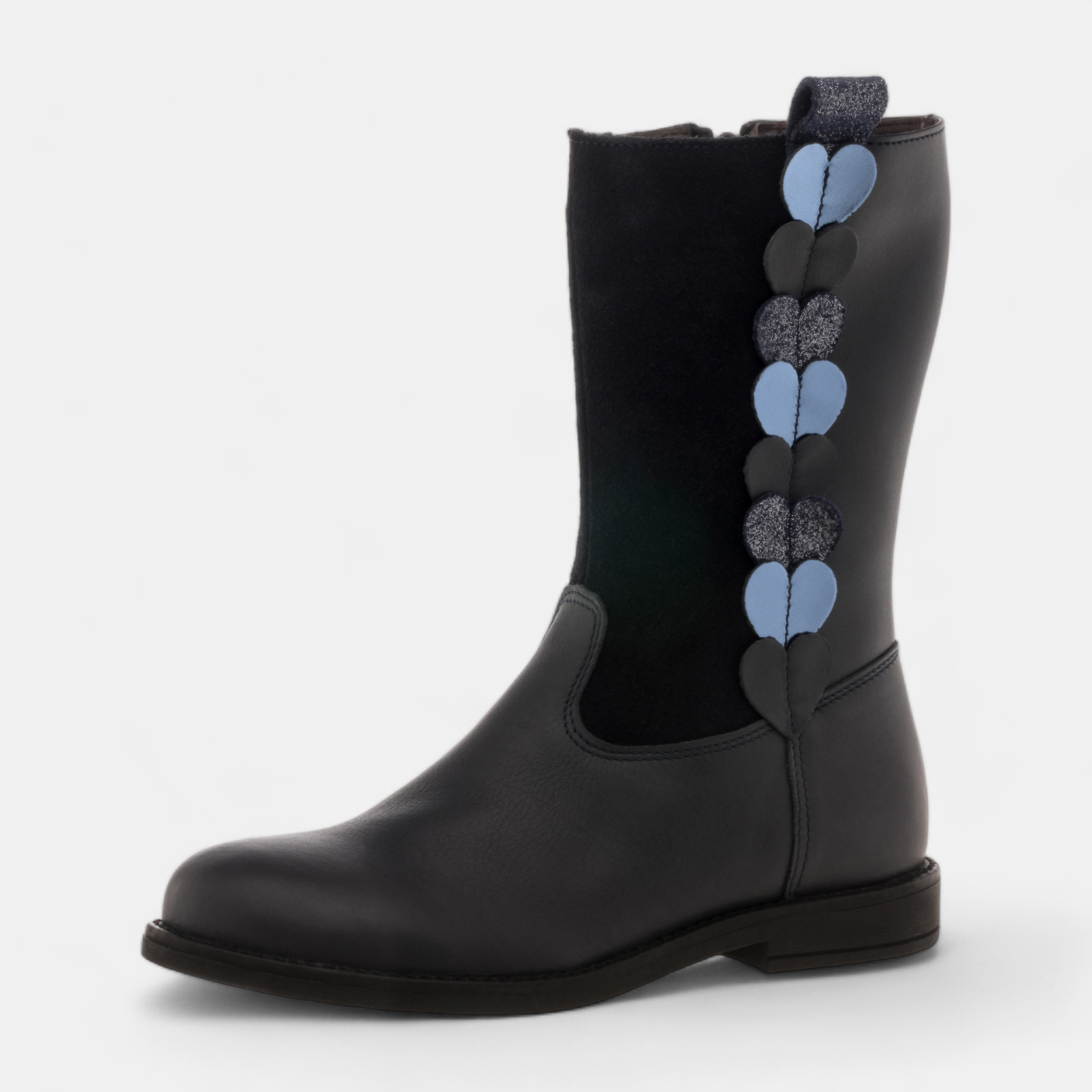 Bottes cuir bleu marine sales