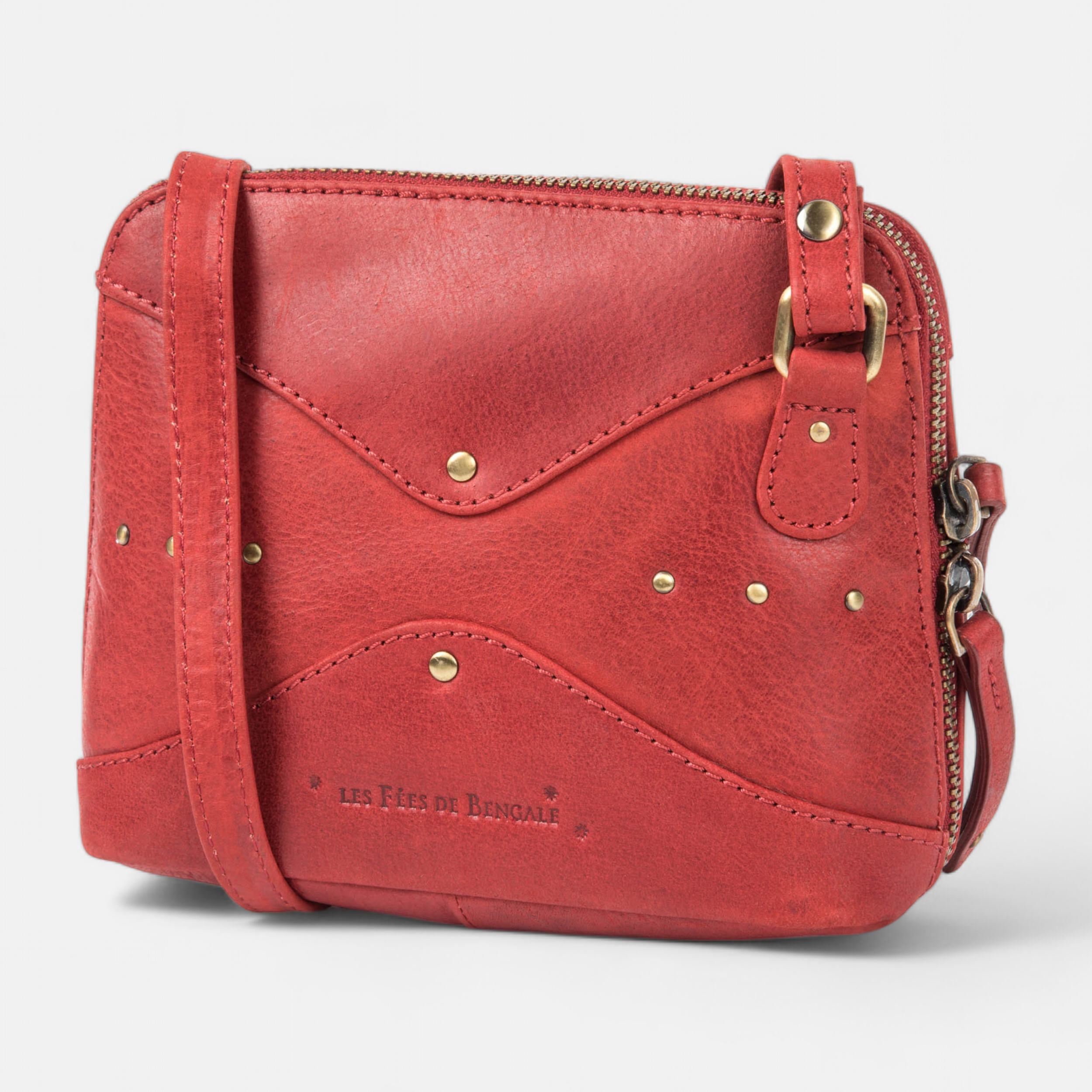 Sac bandouliere Femme en cuir rouge France FR